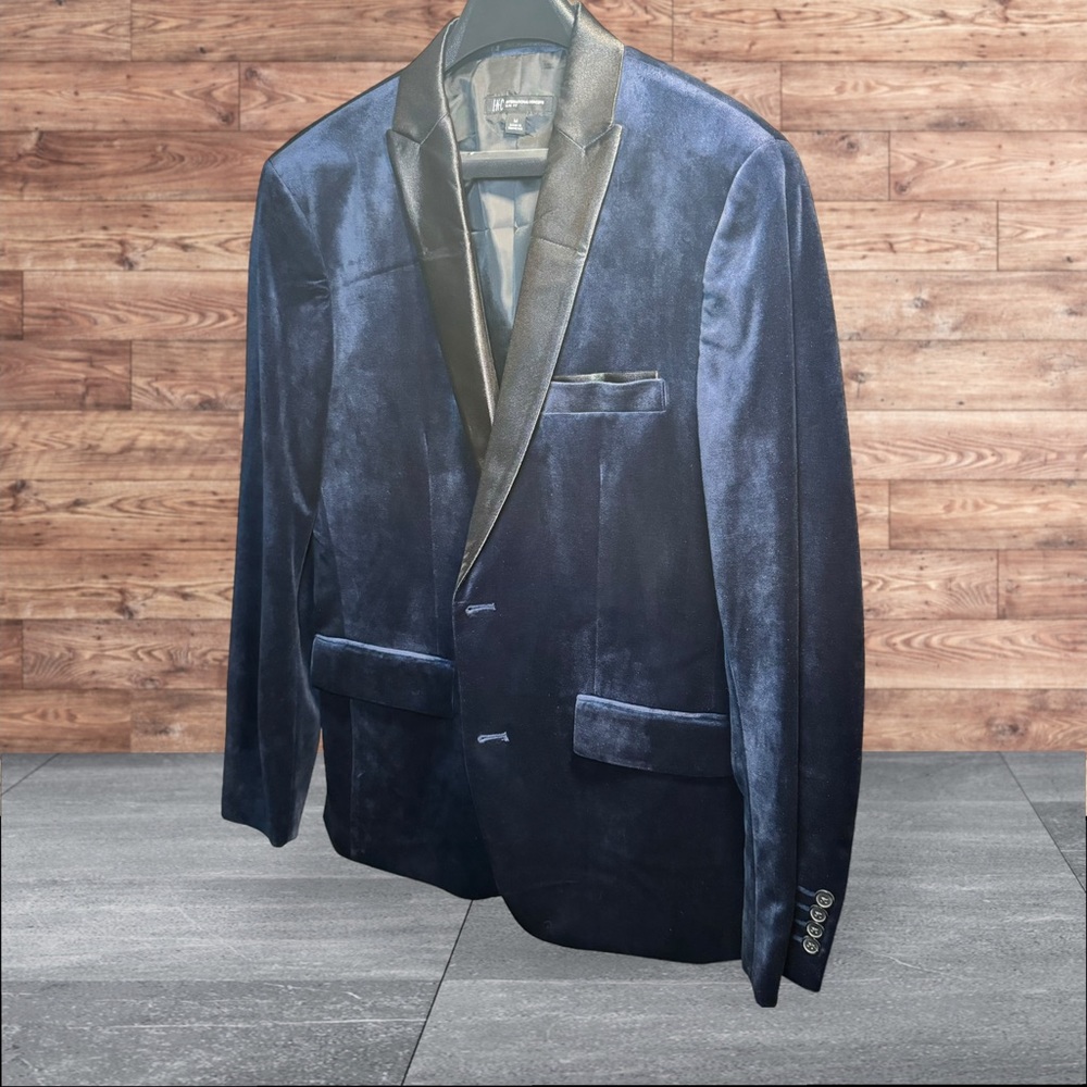 INC International Tuxedo velvet blazer with black lapel SZ M